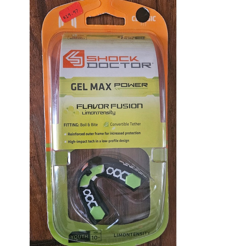Shock Doctor Gel Max Power Flavor‎ Fusion LimonTensity Youth Mouthguard